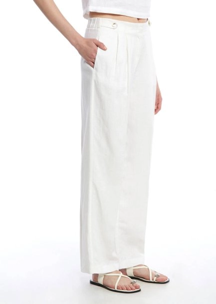 WHITE LINEN PANTS - 3