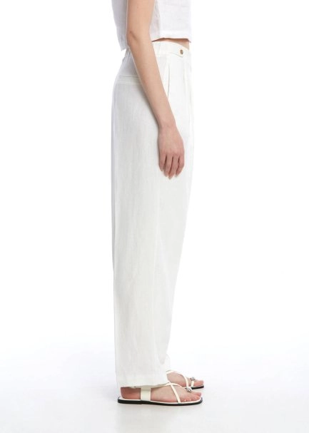 WHITE LINEN PANTS - 4