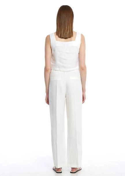 WHITE LINEN PANTS - 5