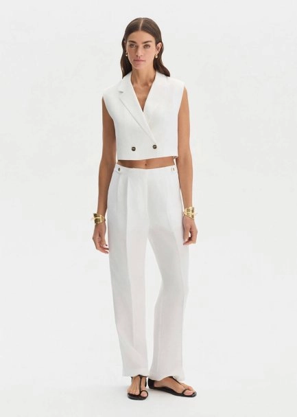 WHITE LINEN PANTS - 3