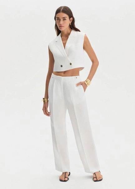 WHITE LINEN PANTS - 1