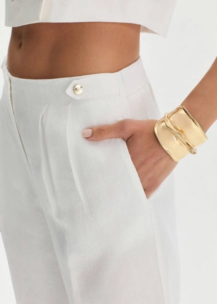 WHITE LINEN PANTS - 4