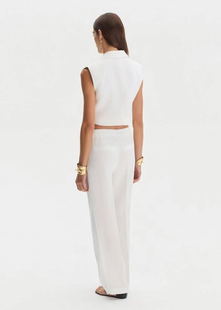 WHITE LINEN PANTS - 5