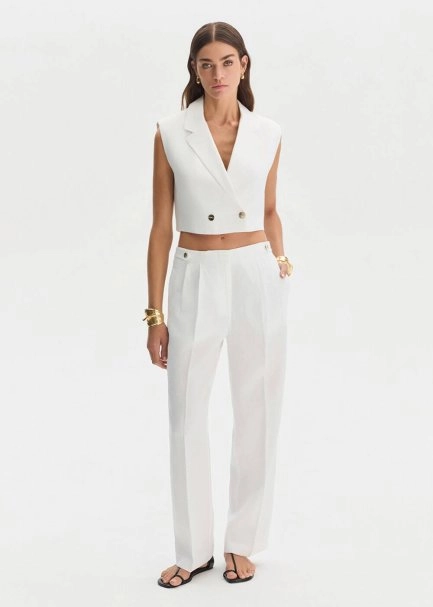 WHITE LINEN PANTS - 2