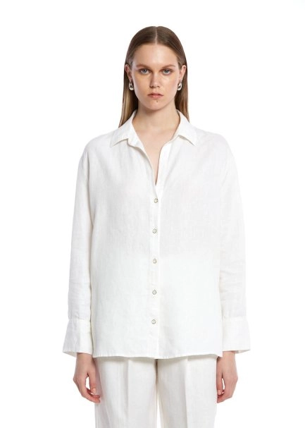 WHITE LINEN SHIRT - 1