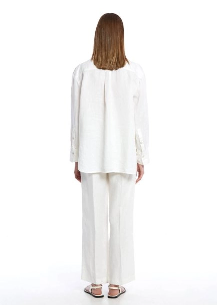 WHITE LINEN SHIRT - 5