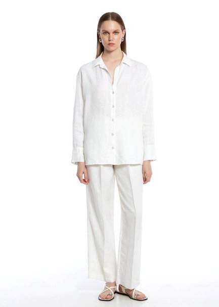 WHITE LINEN SHIRT - 2