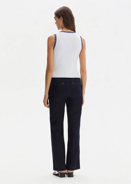 WHITE ORGANIC MERSERISE COTTON KNIT TOP - 5