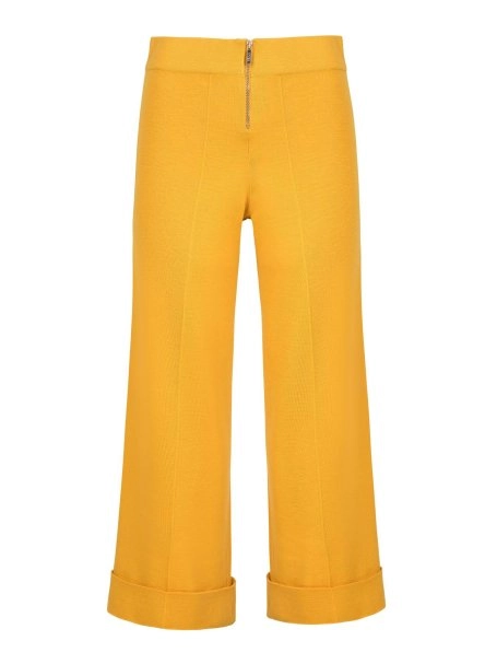 Wide Leg Yellow Knit Trousers - 8