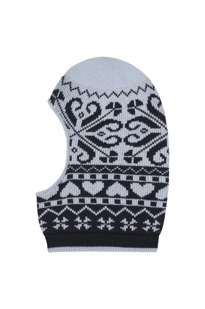 Wınter Patterned Lıght Blue&Navy Wool Balaclava - 7