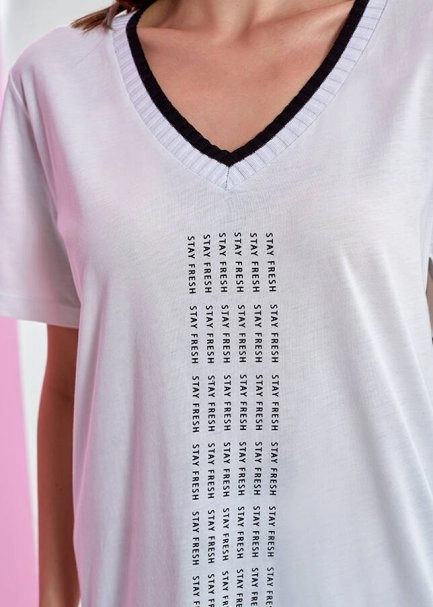 Yanları Çıt Çıt Detaylı V Yaka Tshirt - 5