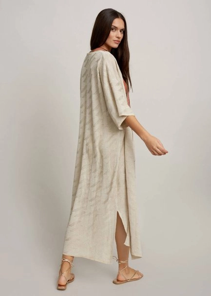 Yarım Kol Bej Kimono Hırka - 7