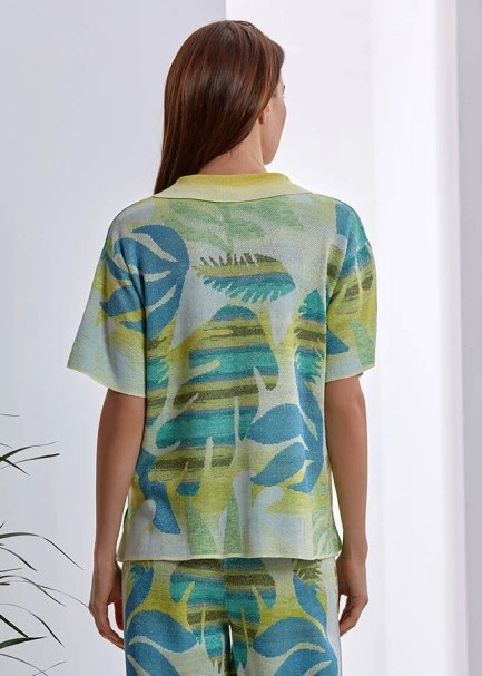 Yeşil Desenli Triko Gömlek - 3