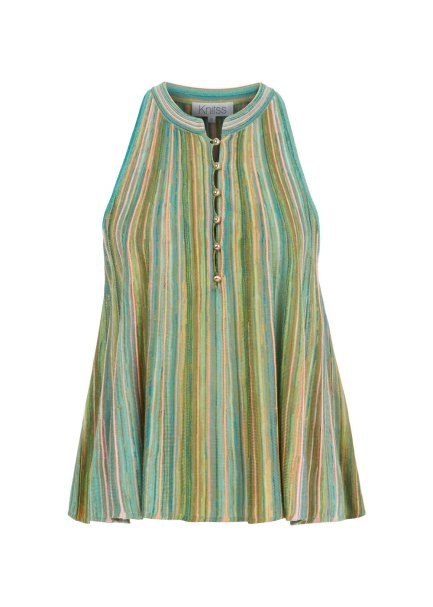 Yeşil Renk Bloklu Triko Üst - 6