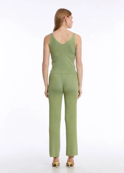 Yeşil Triko Pantolon - 5