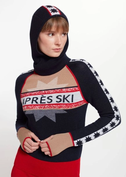 Yıldız Desenli Lacivert Extrafıne Merino Yün Bere - 6