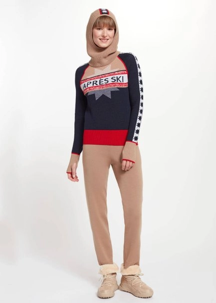 Yıldız Desenli Camel Extrafıne Merino Yün Bere - 2