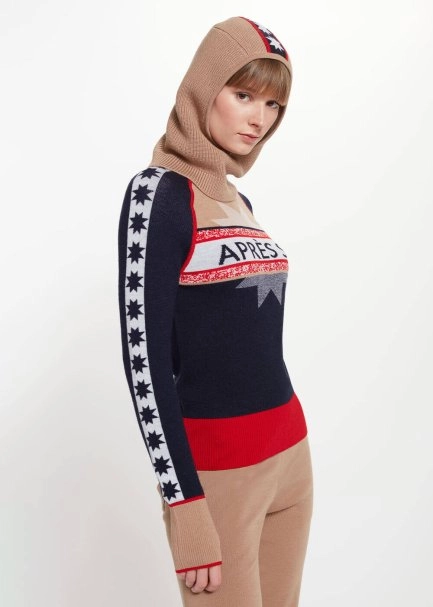 Yıldız Desenli Camel Extrafıne Merino Yün Bere - 4