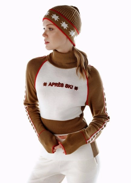 Yıldız Desenli Extrafıne Merino Yün Triko Camel Ekru - 4