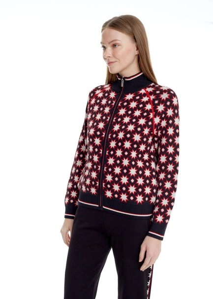 Yıldız Desenli Extrafıne Merino Yün Triko Hırka - 3