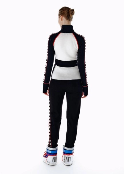 Yıldız Desenli Extrafıne Merino Yün Triko Pantolon - 5