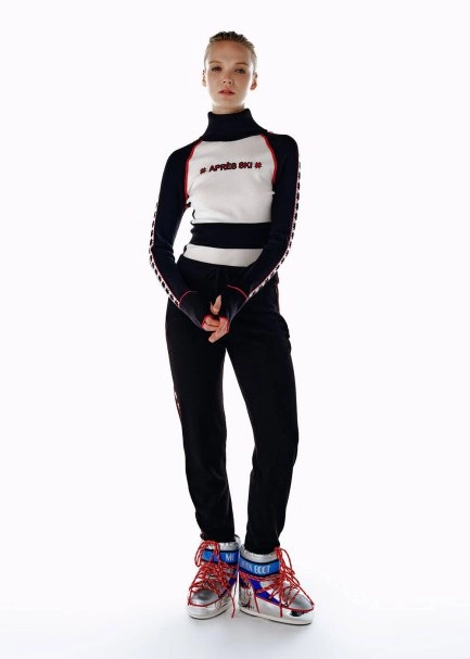 Yıldız Desenli Extrafıne Merino Yün Triko Pantolon - 3