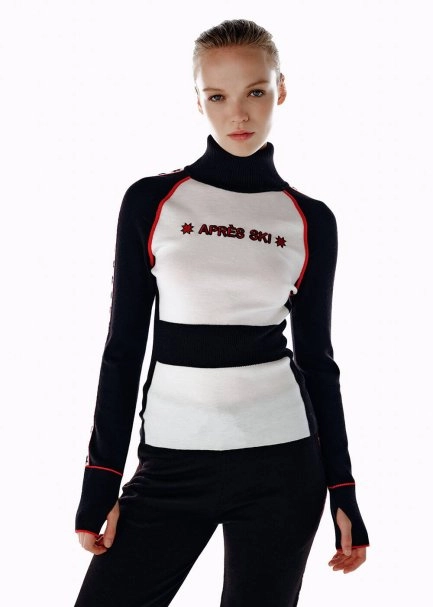 Yıldız Desenli Extrafıne Merino Yün Triko Siyah Beyaz - 3