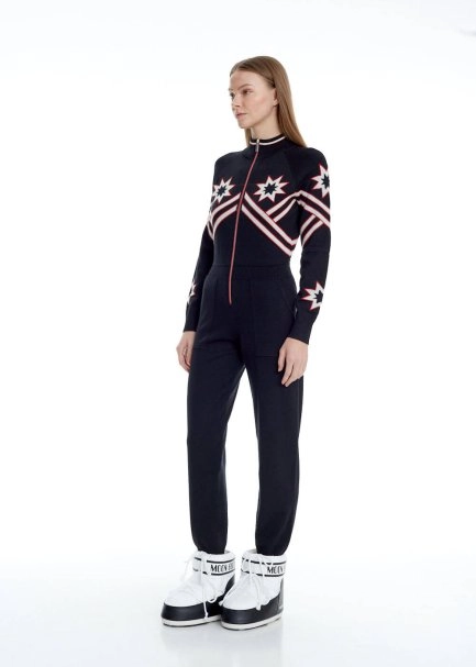 Yıldız Desenli Extrafıne Merino Yün Triko Tulum - 2