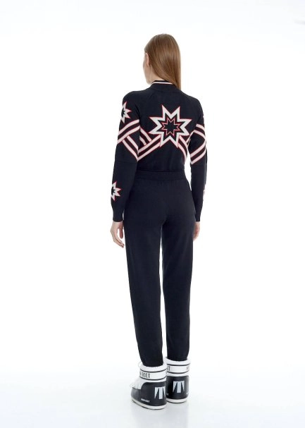 Yıldız Desenli Extrafıne Merino Yün Triko Tulum - 5