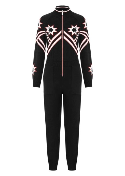 Yıldız Desenli Extrafıne Merino Yün Triko Tulum - 6