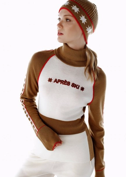 Yıldız Desenli Merino Yün Bere Camel - 4