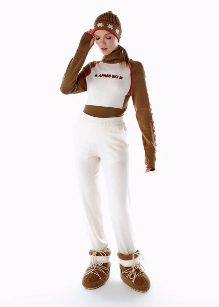 Yıldız Desenli Merino Yün Bere Camel - 2