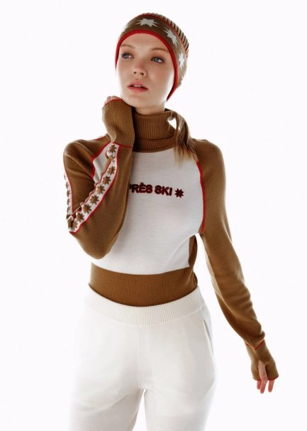 Yıldız Desenli Merino Yün Bere Camel - 3