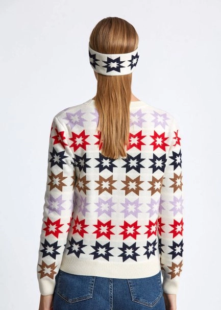 Yıldız Desenli Merino Yün Head Band - 5