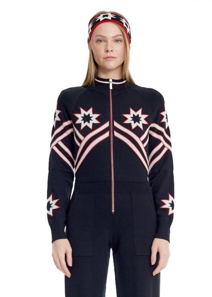 Yıldız Desenli Merino Yün Head Band Siyah - 4