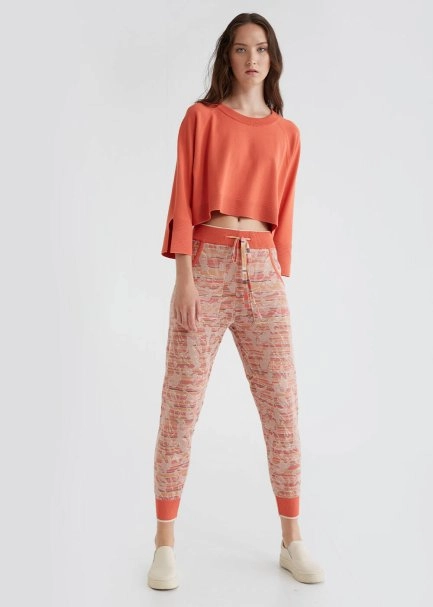 Bol Kesim Mercan Rengi Crop Triko Üst - 5