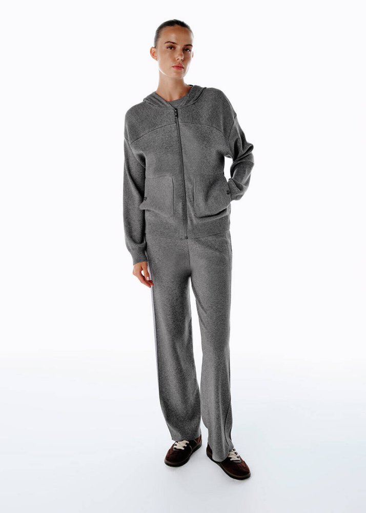 KNITSS - Açık Gri Merino Yün Karışımlı Triko Pantolon