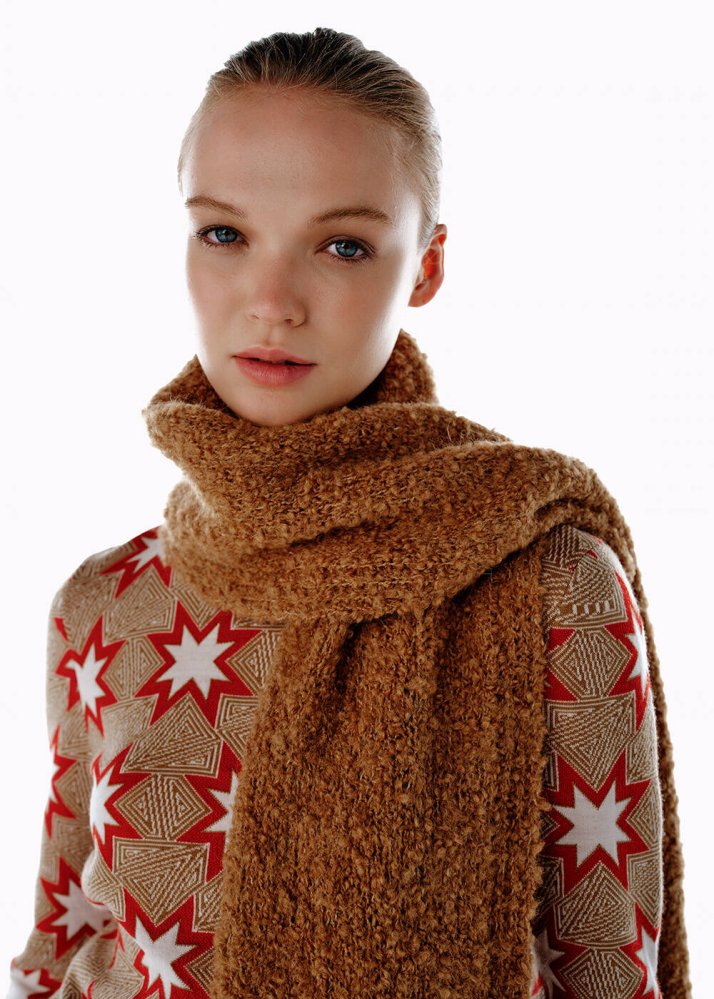 KNITSS - ALPACA BLEND CAMEL SCARF