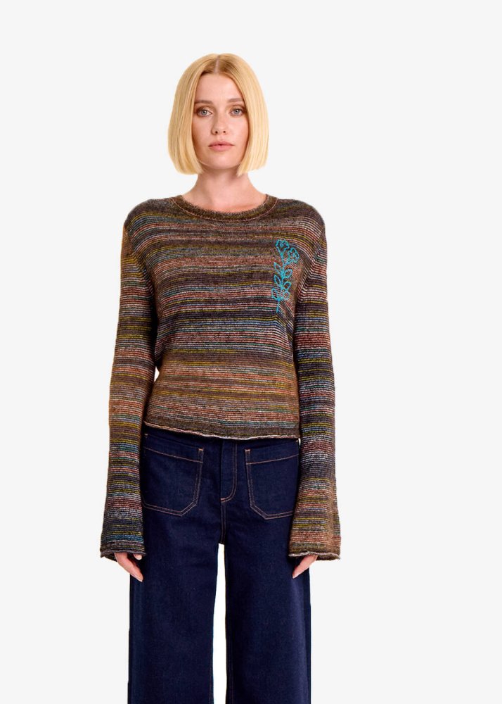 KNITSS - ALPACA BLEND TEAL KNIT SWEATER