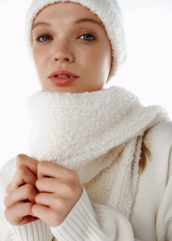 KNITSS - Alpaka Karışımlı Ekru Atkı