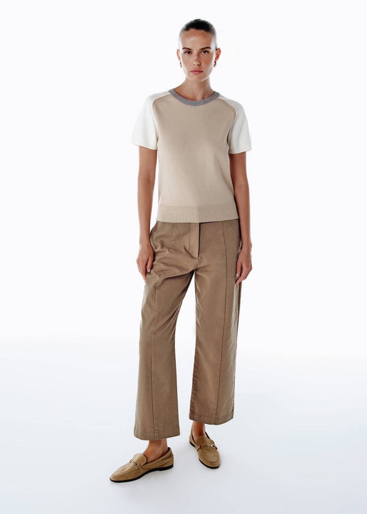 KNITSS - Barrel Leg Pantolon Camel