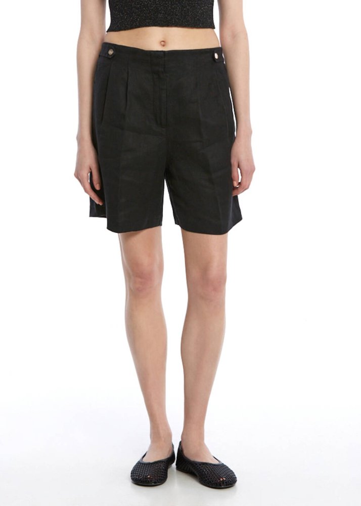 KNITSS - BLACK LINEN SHORTS