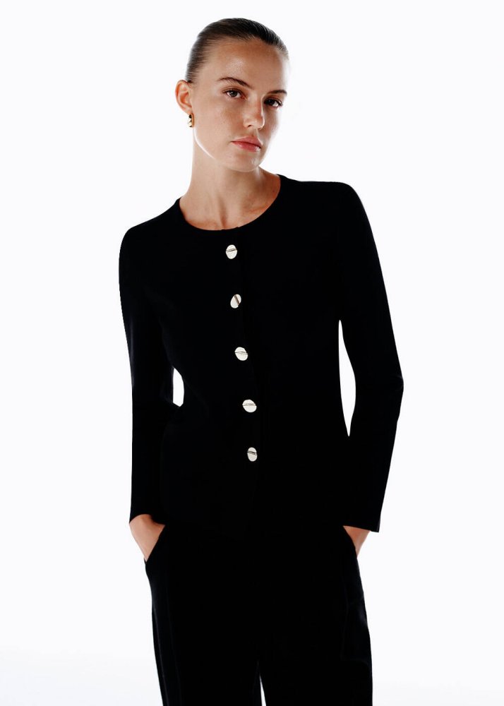 KNITSS - BLACK SLIM FIT KNIT JACKET