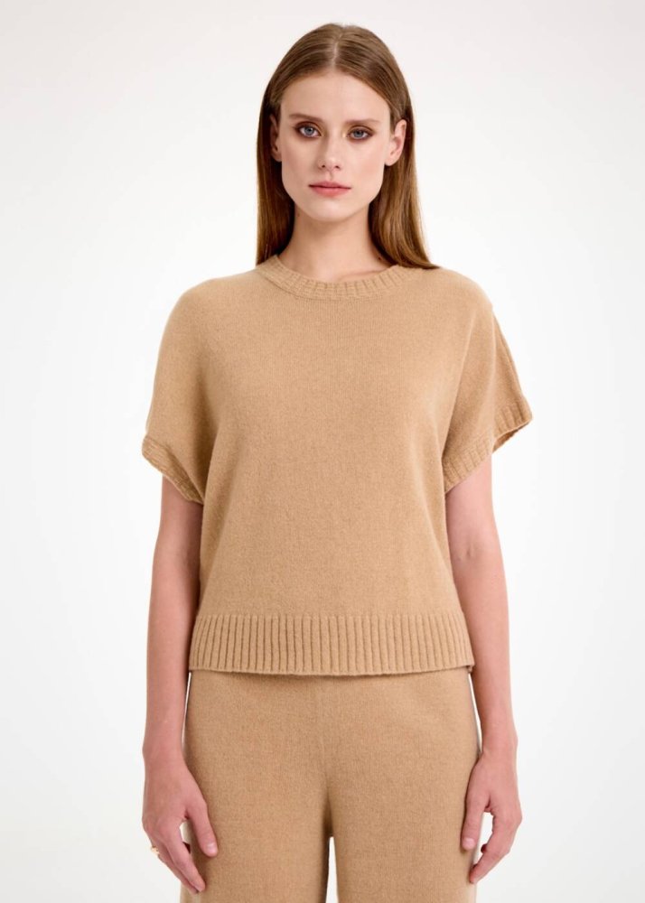 KNITSS - CAMEL CASHMERE KNIT TOP