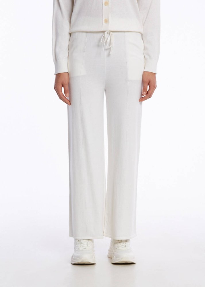 KNITSS - Cashmere Blend Ecru Knıt Pants