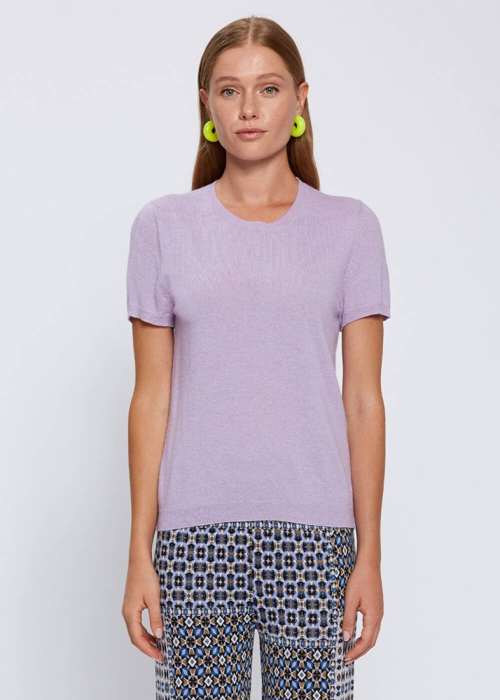 KNITSS - CASHMERE BLEND LAVANDER KNIT TOP