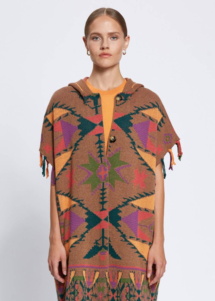 KNITSS - CASHMERE BLEND OVERSIZE KNIT CAPE