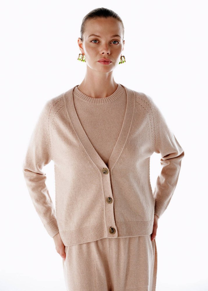 KNITSS - CASHMERE KNIT TOP POWDER