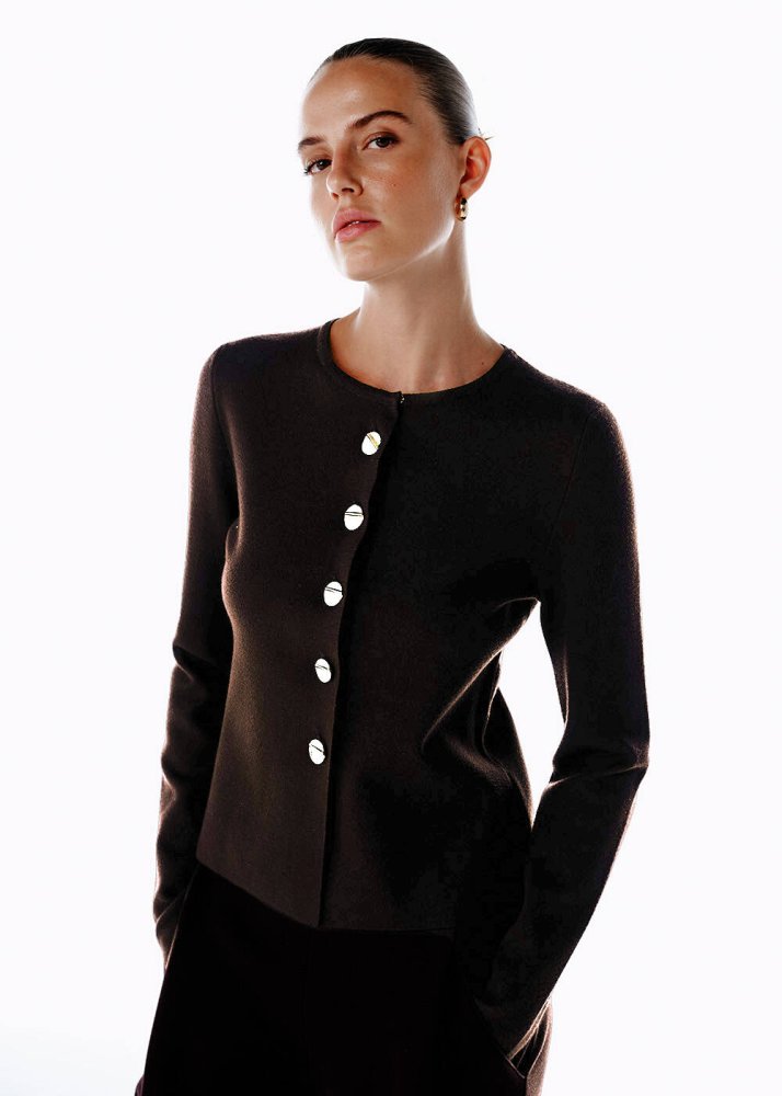 KNITSS - COFFEE SLIM FIT KNIT JACKET