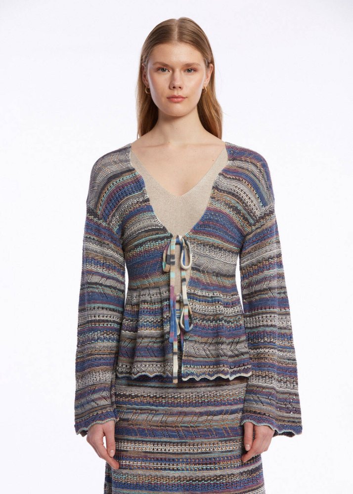 KNITSS - COLOR BLOCK KNIT CARDIGAN FESTIVAL